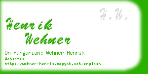 henrik wehner business card